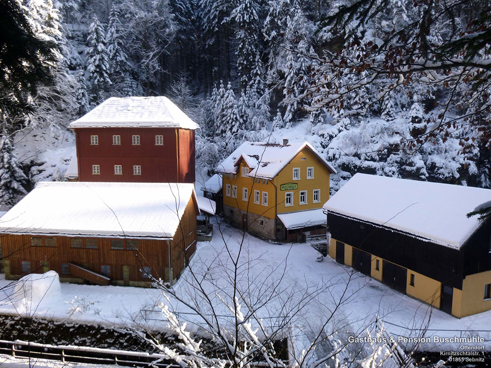 Die Buschmühle im Winter, Bildrechte: Buschmühle